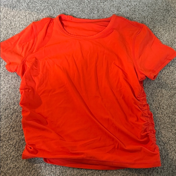 Bright Orange Ruched T-Shirt - Picture 1 of 2